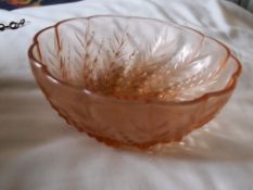 Amber Glass Fruit Bowl Circa 1900 20cm Diameter x 8cm Height