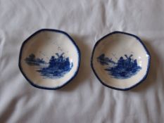 Pair Royal Doulton Octagonal Dishes 13cm Diameter Norfolk Windmill Design Rd No 251612