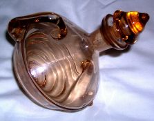 Amber Glass Perfume Decanter Circa 1900 23cm Including Stopper 15cm Diameter