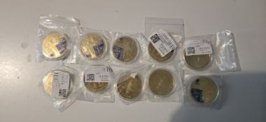 Collection of 10 God Loves People Gold Plated Coins