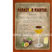 Pornstar Martini Classic Cocktail Recipe Metal Wall Art