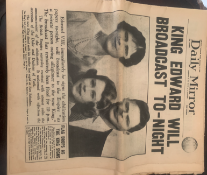 Daily Mirror 1936 Kind Edward Abdicates - 1 Penny