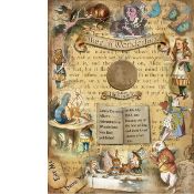 Original Penny Coin Metal Display The Year Alice In Wonderland Was First Published In 1865.