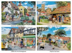 A Day In The Life of The Village Postman Stunning Metal Wall Art