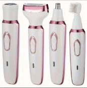 4-in-1 Rechargeable Electric Razor For Women - Face, Nose, Legs, Underarm, Bikini Trimmer