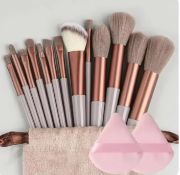 13 Makeup Brushes with Bag Quick-drying Ultra-soft Beauty Tools, Portable Makeup Brush Set