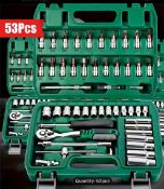 53pcs Home Repair Tools, Outdoor Machine Repair, Fast Ratchet, Key And Furniture Repair, Multi-to...