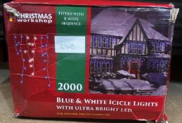 Christmas Workshop Blue and White Icicle Lights. RRP £50 - Grade U