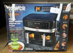 Tower Vizion 9L Dual Basket Air Fryer. RRP £120 - Grade U