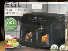 EGL Dual Air Fryer. RRP £80 - Grade U