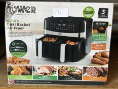 Tower 9L Dual Basket Air Fryer. RRP £100 - Grade U