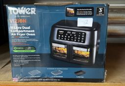 Tower Vizion 11L Dual Basket Air Fryer. RRP £140 - Grade U