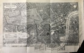 Antique 139 Years-Old Scarce Map Westminster London 1885 Boundary Changes.