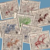 Collection of 9 North-East Lancashire 1929 96 Years-Old Regional Planning Report Maps.