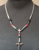 A stunning sterling silver cross necklace. Heavy 51.74 grams. Excellent condition.