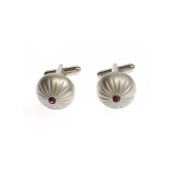 Brushed Finished Domed Cufflinks - unboxed x 6