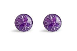 Purple Enamel Cross Cufflink - Unboxed x 5