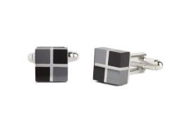 Natural Hematite and Onyx Stone Cube Cufflink - Unboxed x 5