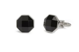 Onyx Octagon Cufflink - unboxed x 5