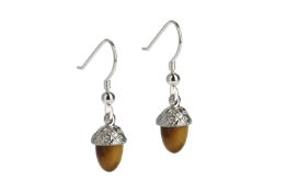 Acorn Tigers Eye Drop Earrings - unboxed x 5