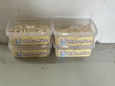 4 TUBS HANNAHS WHITE MICE NEW SEALED BBE 12/24