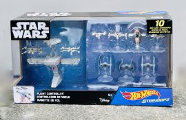 Star Wars Disney Hot Wheels 10 Die Cast Starships & Flight Controller New Sealed Box