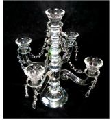 High Class Medium Sized Luxury Crystal 5 Branch Candelabra New Boxed