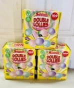 3 x Swizzels Double Lollies Dispenser Box (100 Lollipops Per Box) BBE 3/25