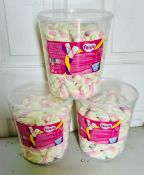 3 X 680g Tubs Frisia Rainbow Twister Mallows NEW BBE. 11/24