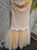 Yellow Tulle and Ivory Lace Prom Or Pageant Dress Size XL