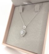 Sterling Silver Gemstone Heart Necklace New With Gift Box