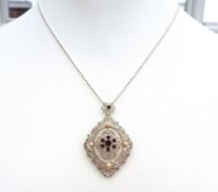 Artisan Sterling Silver Ruby & Cultured Pearl Necklace With Gift Box