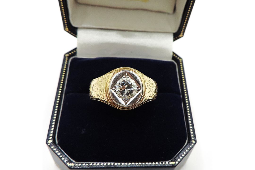Edwardian 18K Gold Old Mine Cut 1.25 Carat Diamond Ring London Hallmark 1903 - Image 9 of 9