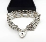 Vintage Sterling Silver 5 Bar Gate Bracelet 15 grams Hallmark Date 1979