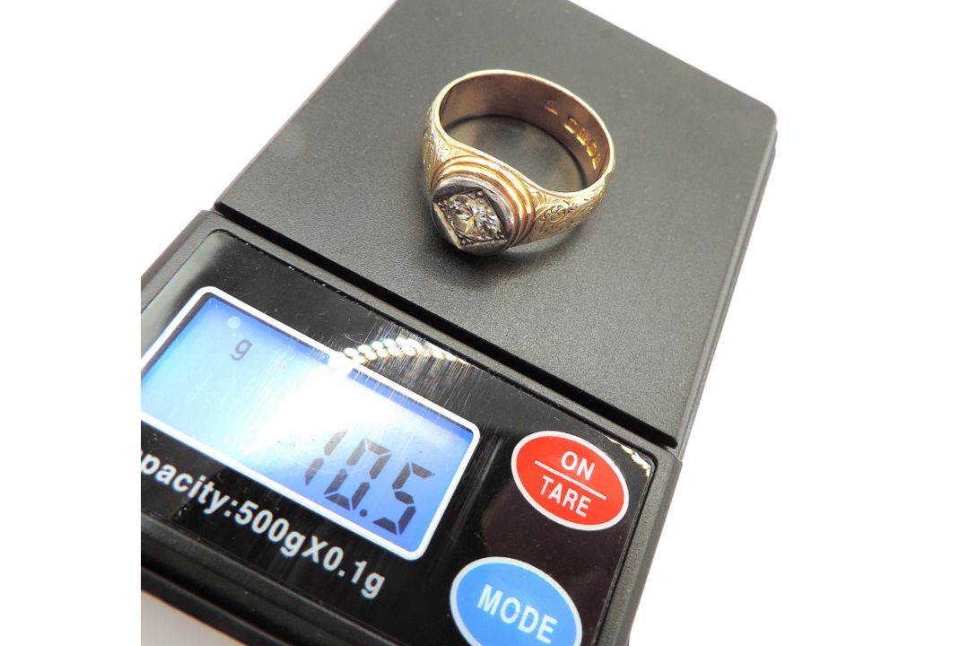 Edwardian 18K Gold Old Mine Cut 1.25 Carat Diamond Ring London Hallmark 1903 - Image 7 of 9