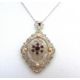 Artisan Sterling Silver Ruby & Cultured Pearl Necklace With Gift Box - Image 2 of 5