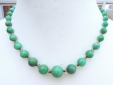Vintage Amazonite Graduated Gemstone Beaded Necklace