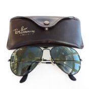 Vintage Ray-Ban Aviator Black Driving Sunglasses