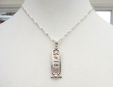 Vintage Egyptian Silver & Gold Ingot Pendant Necklace