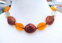 Natural Multi Colour Amber Necklace