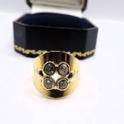 18K Gold Diamond Ring 1 Carat VS1 Diamonds 4.5 Grams Circa 1980'S