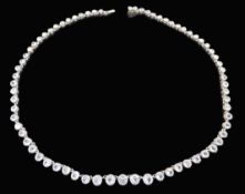 Antique Art Deco Sterling Silver Crystal Necklace