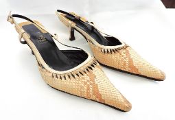 Vintage Gianni Versace Snakeskin Kitten Heel Shoes UK Size 3