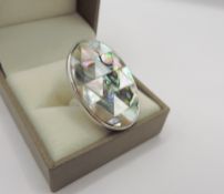 Sterling Silver Mother of Pearl Ring New With Gift Box