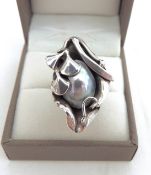 Artisan Sterling Silver Cultured Pearl Ring