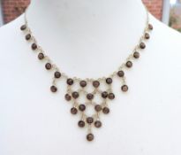 Sterling Silver Smokey Quartz Necklace New With Gift Box