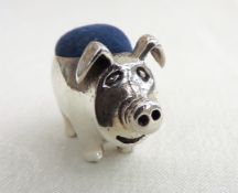 Antique Sterling Silver Pig Pin Cushion