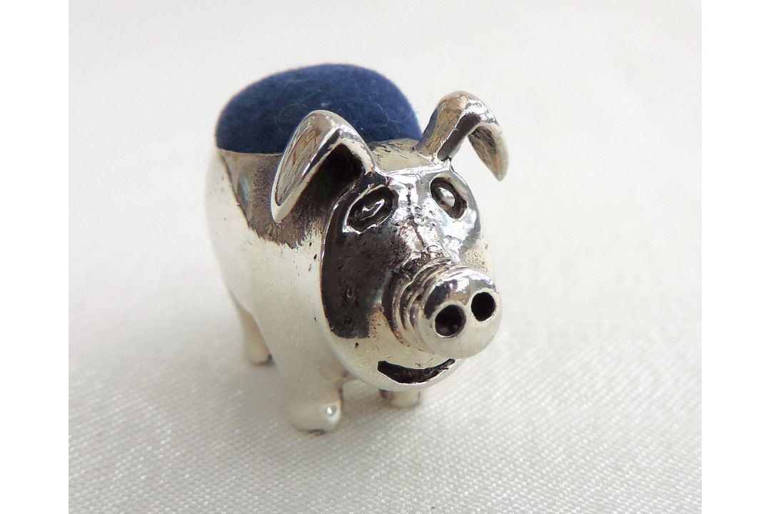 Antique Sterling Silver Pig Pin Cushion - Image 1 of 6