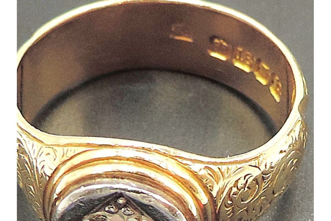 Edwardian 18K Gold Old Mine Cut 1.25 Carat Diamond Ring London Hallmark 1903 - Image 8 of 9