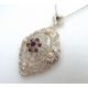 Artisan Sterling Silver Ruby & Cultured Pearl Necklace With Gift Box - Image 3 of 5